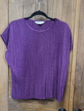 TanJay Purple Short Sleeve Textured Tee